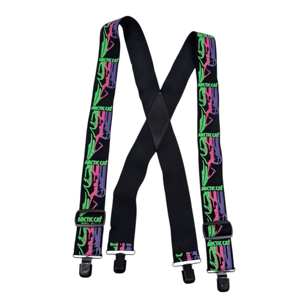 Vintage Arctic Cat Snowmobile Suspenders‎ Adult One Size Fits Most